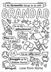 Tap to view Colour in Portrait Father's Day Card for Grandad
