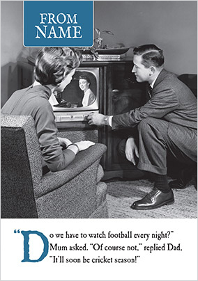 Football Every Night Father's Day Card