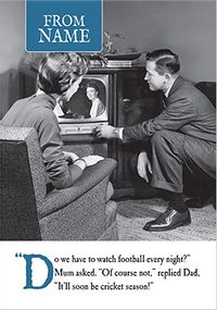 Tap to view Football Every Night Father's Day Card