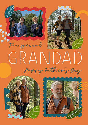Special Grandad 4 Photo Orange Father's Day Card