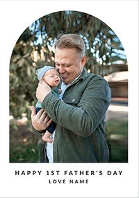 Tap to view Happy 1st Father's Day Simple Arched Photo Card