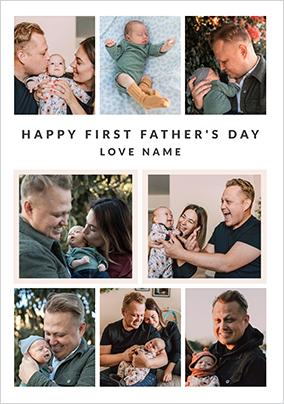 Happy First Father's Day 8 Photo Upload Card