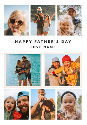 8 Photo Happy Father's Day Card