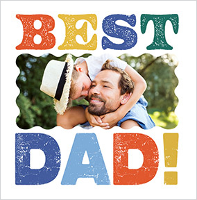 Letterpress Best Dad Square Photo Father's Day Card