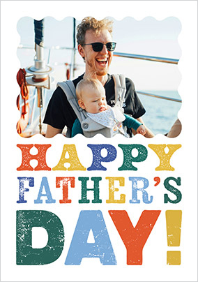 Letterpress Happy Father's Day Scalloped Photo Card