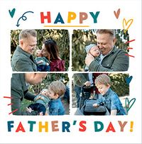 Tap to view Happy Father's Day 4 Photo Square Father's Day Card