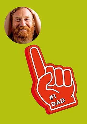 No.1 Dad Foam Finger Father's Day Photo Card
