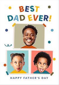 Tap to view Funky Faces Best Dad Father's Day 3 Photo Card