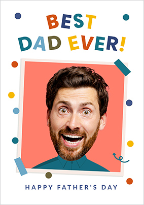 Funky Faces Best Dad Father's Day Photo Card