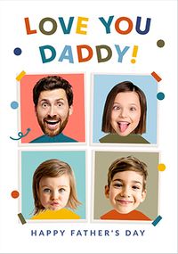 Tap to view Funky Faces Daddy Father's Day 4 Photo Card