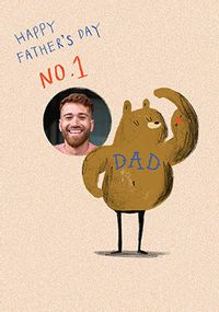 Tap to view No1 1 Dad Bear Father's Day Photo Card