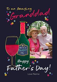 Tap to view Amazing Grandad Red Wine Photo Father's Day Card