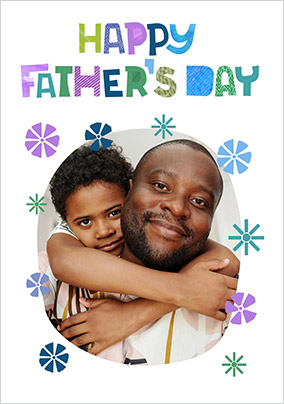 Bright Floral Happy Father's Day Photo Card