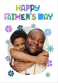 Tap to view Bright Floral Happy Father's Day Photo Card
