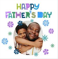 Tap to view Bright Floral Happy Father's Day Square Photo Card