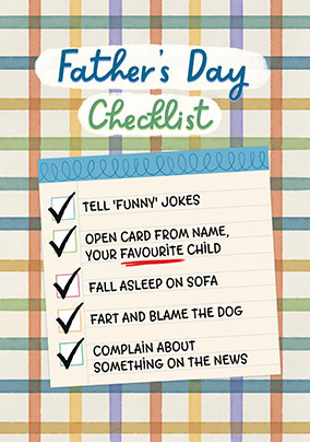 Father's Day Checklist Card