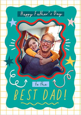 Photo of Colour Happy Best Dad Photo Father's Day Card