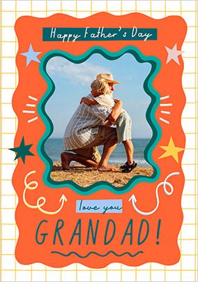 Photo of Colour Happy Best Grandad Photo Father's Day Card