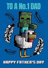 Tap to view Minecraft Chicken Jockey Father's Day Card