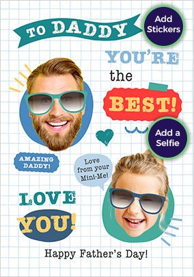 Photo of Funky Faces Daddy You're The Best Father's Day Card