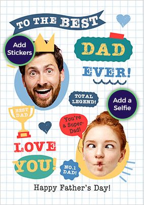Photo of Funky Faces Best Dad Father's Day Card