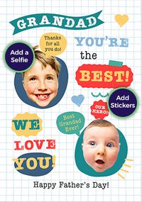Tap to view Funky Faces Best Grandad Father's Day Card