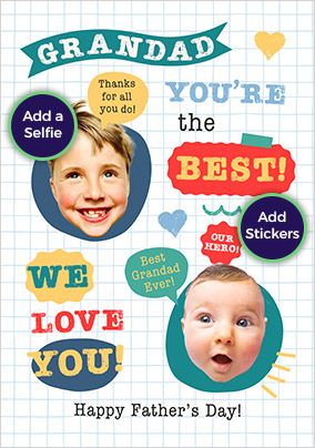Photo of Funky Faces Best Grandad Father's Day Card