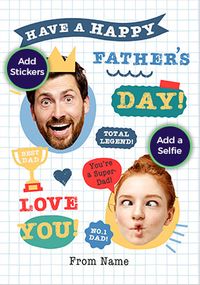 Tap to view Funky Faces Happy Father's Day Card