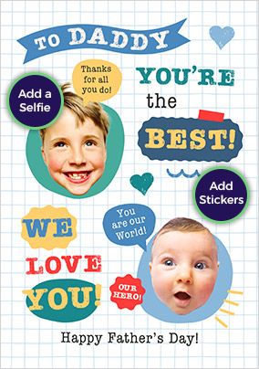 Photo of Funky Faces Daddy We Love You Father's Day Card