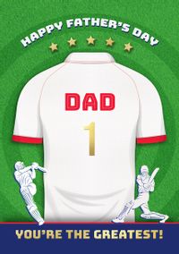 Tap to view Personalised Cricket Shirt Father's Day Card