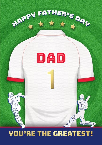 Photo of Personalised Cricket Shirt Father's Day Card