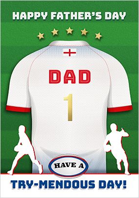 Photo of Try-mendous Father's Day Personalised Ruby Shirt Card
