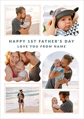 Happy Momento 1st Father's Day 6 Photo Card