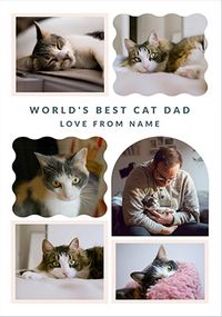 Tap to view Happy Momento Cat Dad 6 Photo Father's Day Card