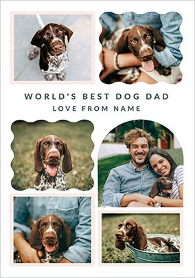 Photo of Happy Momento Dog Dad 6 Photo Father's Day Card
