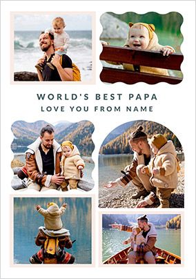 Photo of Happy Momento Papa 6 Photo Father's Day Card