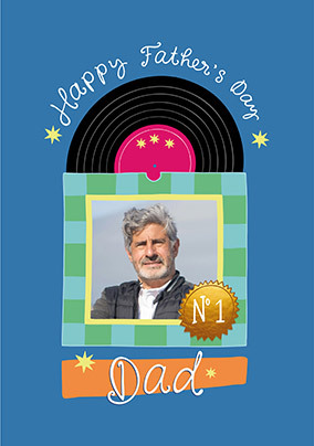 No.1 Dad Record Photo Father's Day Card