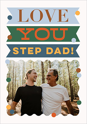 Letterpress Love You Step Dad Father's Day Photo Card