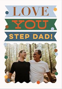 Tap to view Letterpress Love You Step Dad Father's Day Photo Card