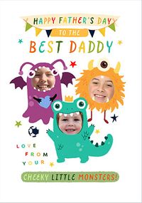 Tap to view Best Daddy From Your Little Monsters 3 Photo Father's Day Card