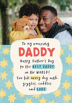 Photo of Best Daddy In The World Verse Father's Day Photo Card
