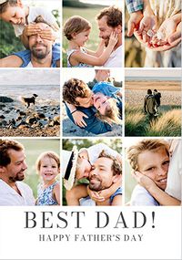 Tap to view Simple Press 9 Photo Best Dad Father's Day Card