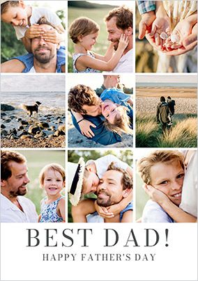 Photo of Simple Press 9 Photo Best Dad Father's Day Card