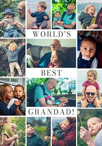 Tap to view Simple Press 14 Photo Best Grandad Father's Day Card
