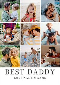 Tap to view Simple Press 9 Photo Best Daddy Father's Day Card