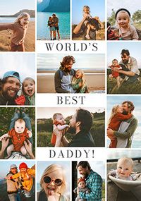 Tap to view Simple Press 14 Photo Best Daddy Father's Day Card