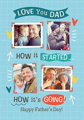Photo of How It Started Vs How It's Going Father's Day 4 Photo Card