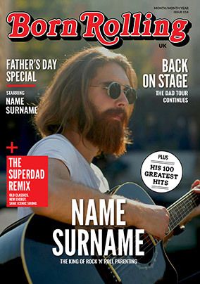 Photo of Born Rolling Spoof Magazine Father's Day Photo Card
