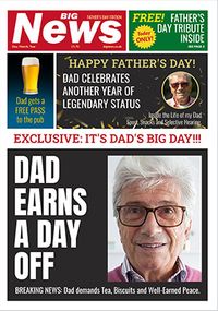 Tap to view Big Newspaper Spoof Father's Day Photo Card