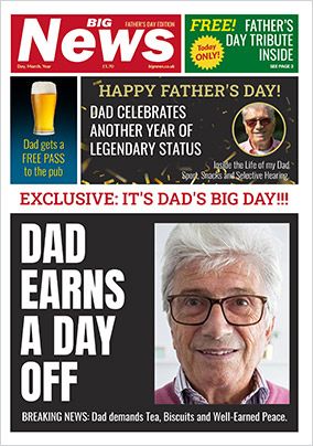 Photo of Big Newspaper Spoof Father's Day Photo Card